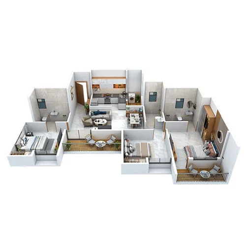 Kiran Swastik Sus 3 BHK Floor Plan Image